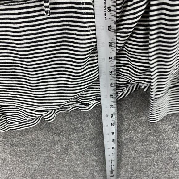 Workshop Hoodie Women M Medium Black Striped Hooded Long Sleeve Pockets Rayon - Picture 7 of 8